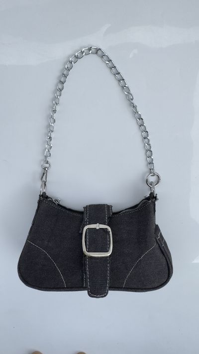 Mini Buckle Denim Bag