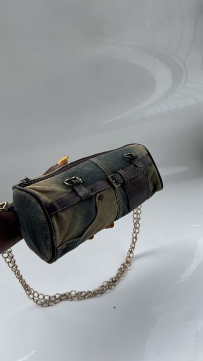 Denim patch work mini bag 