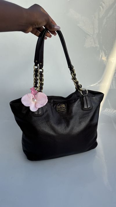 Dark Brown Leather Chain-Handle To