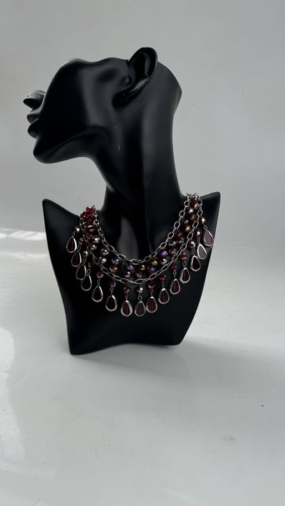 Garnet Fringe Necklace