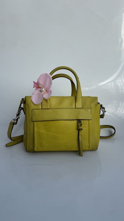 Mustard Yellow Leather Satchel