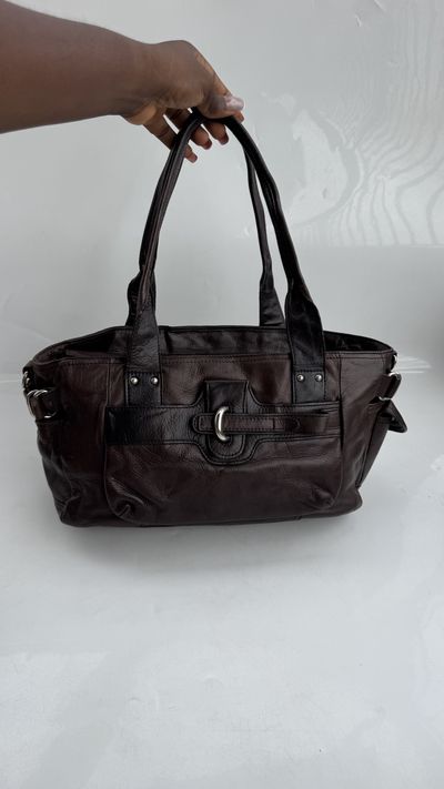 Espresso Brown Leather Tote