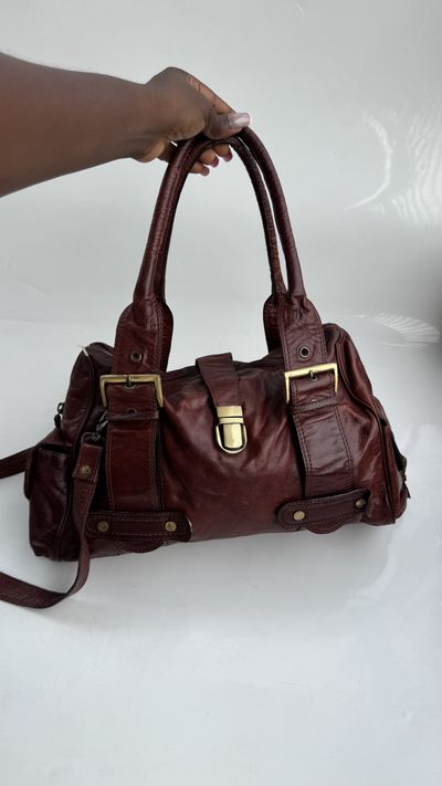 Leather Buckle Satchel