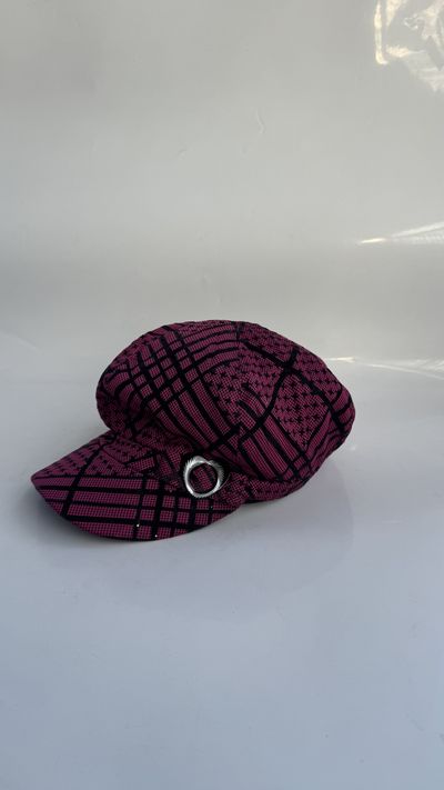 Magenta Plaid Newsboy Cap